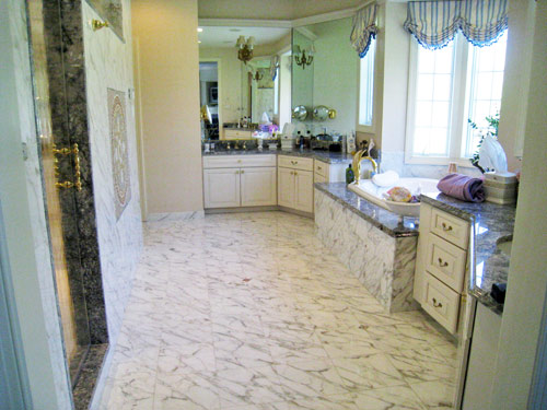 Carrara Marble and Granite Bathroom Renovation